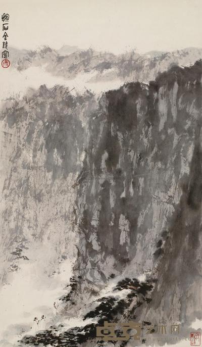 傅抱石 深山访友图 立轴 68×39cm