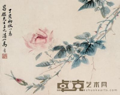马晋 1947年作 花卉 镜心 21×26cm