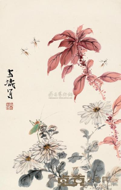 王雪涛 花卉草虫 镜心 44×28cm