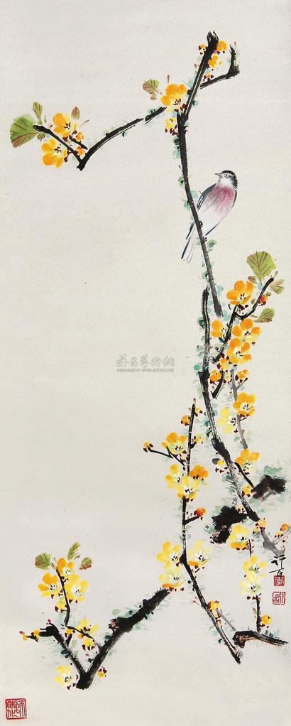 李行百 腊梅 立轴