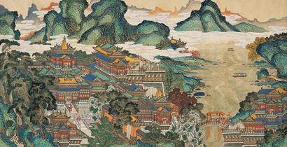 黄秋园 阿阁图 镜心