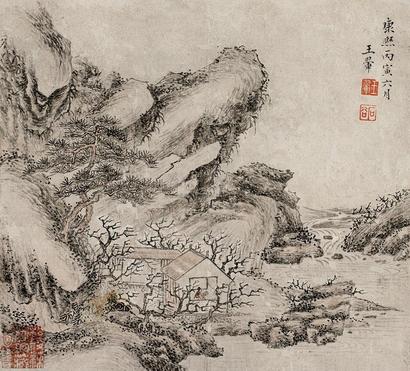 王翬 （款） 1686年作 山居图 立轴