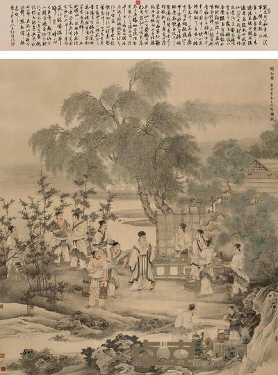李子牧  2010年作 斗茶图 镜心 153.5×135cm