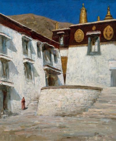 张利（写实画派） 1988年作 藏区风景