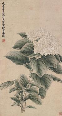 黄士陵 1898年作 花卉 立轴