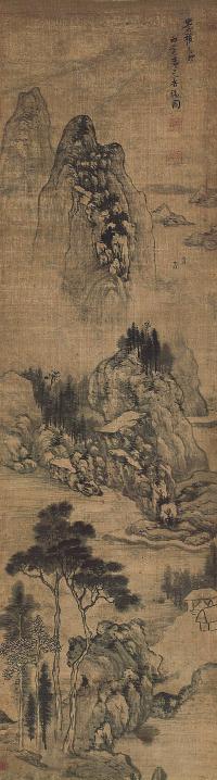 张瑞图 1639年作 山水 立轴