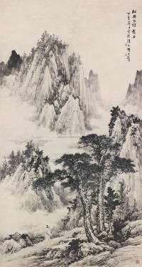 黄君璧 1947年作 游山图 镜框