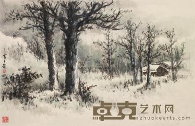 黄君璧 雪景 镜框 57×88cm