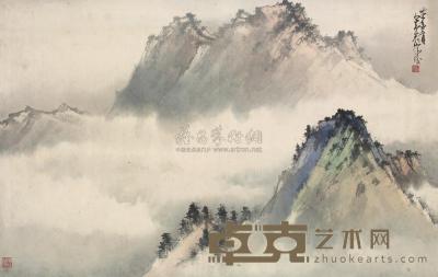 赵少昂 1945年作 峨嵋云海 镜框 56×85cm