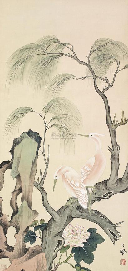 吴公虎 白鹭 立轴