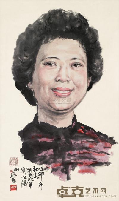 陈振国 1987年作 人物 镜框 94×55cm