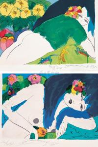 丁雄泉 1985—1988年  版画 （一组两幅）