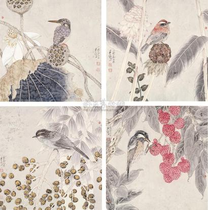 郭子良 2010年作 花·鸟 镜心