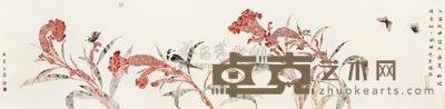 罗玉鑫 2010年作 红冠 镜心 138×34cm