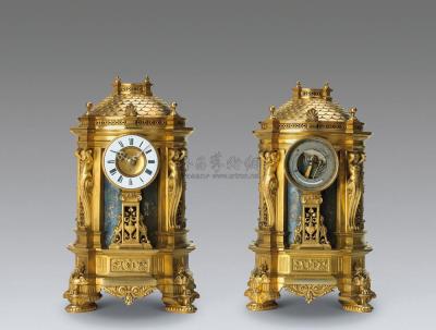 奥地利维也纳“神殿”铜镀金台钟