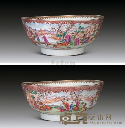 清雍正 广彩人物纹大碗 直径39cm