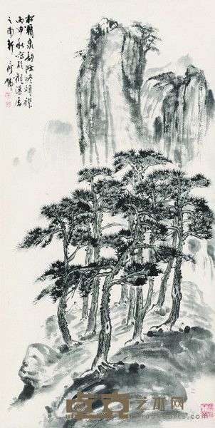 钱瘦铁 1956年作 涤尽烦襟 立轴 107×53cm