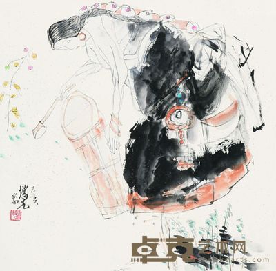 方增先 1995年作 藏族母亲 立轴 65×66cm