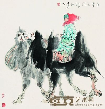 刘大为 1987年作 千里之行 镜片 69x67cm