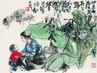 史国良 1988年作 母爱 镜框