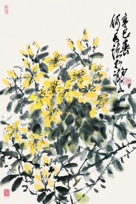 何水法 2001年作 花卉 立轴