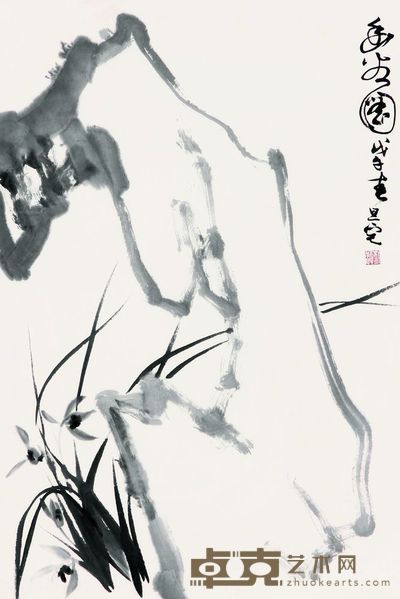 刘旦宅 1978年作 幽谷图 立轴 64x43cm
