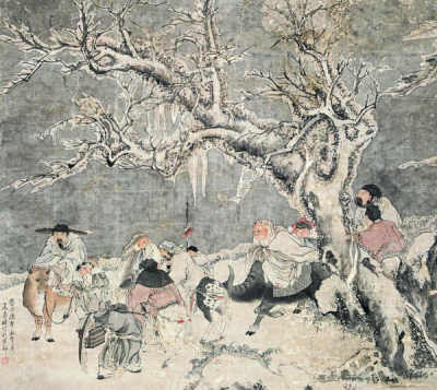 万寿祺 1630年作 人物图 立轴