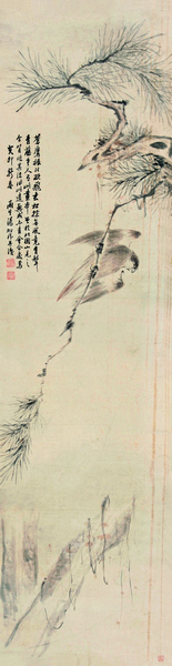 汤贻汾 1793年作 花鸟 立轴