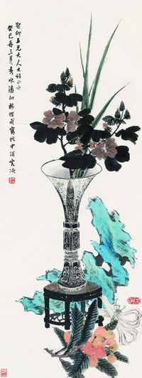 潘稼梅 1893年作 博古图 立轴