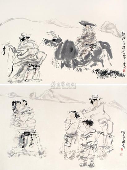 王孟奇 戊辰（1988年）作 藏区风貌 镜心