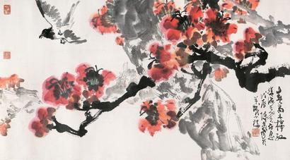 陈子毅 戊辰（1988年）作 春雨木棉红 镜心