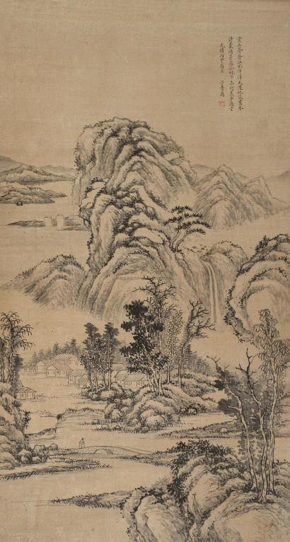 张之万 丙申（1896年）作 山居图 立轴