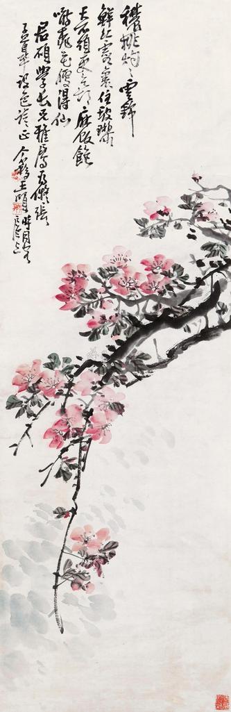 王个簃 桃花 立轴