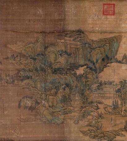 王原祁 （款） 万木秋山图 立轴