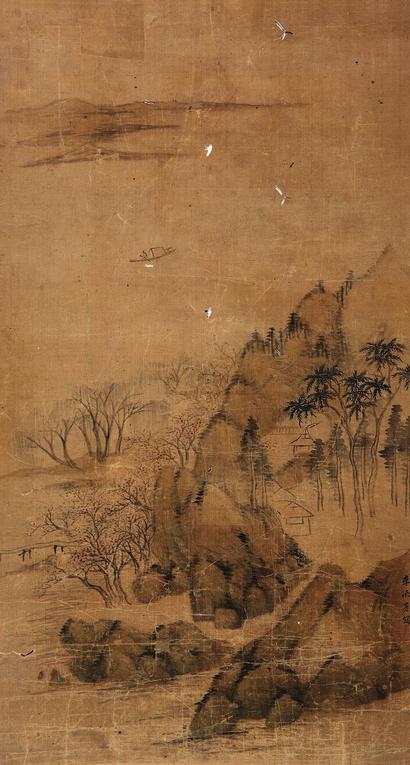 李流芳 （款） 春江泛舟图 立轴
