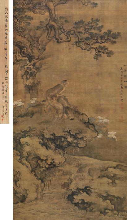 沈铨 壬申（1752年）作 封侯荫伯图 立轴
