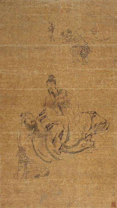 仇珠 （款） 隆庆（1568年）作 魁星点斗 镜心