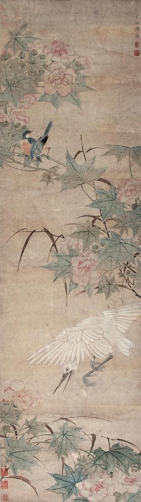 陆治 （款） 一路荣华 立轴