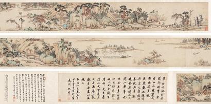 沈周 （款） 丁巳（1497年）作 设色山水图卷 手卷