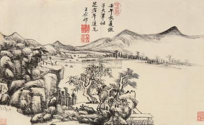 王原祁 壬午（1702年）作 仿黄子久山水 镜心