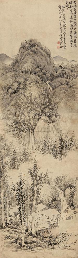 张洽 丁未（1787年）作 仿黄公望山水 立轴
