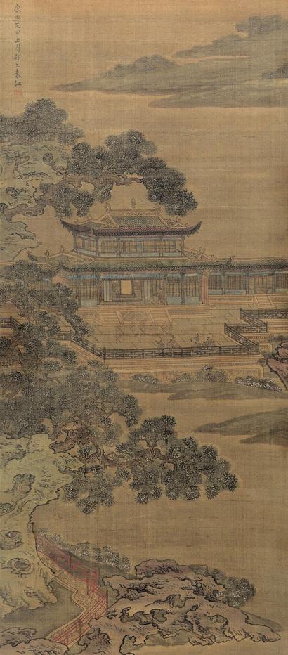 袁江 （款） 丙申（1716年）作 仙山楼阁图 立轴