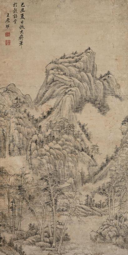 王原祁 1709年作 仿黄公望富春大岭图 立轴