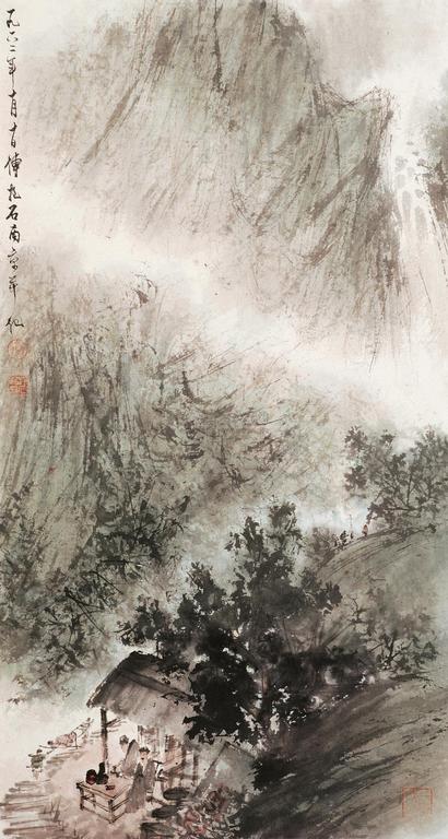 傅抱石 1962年作 山水 镜心