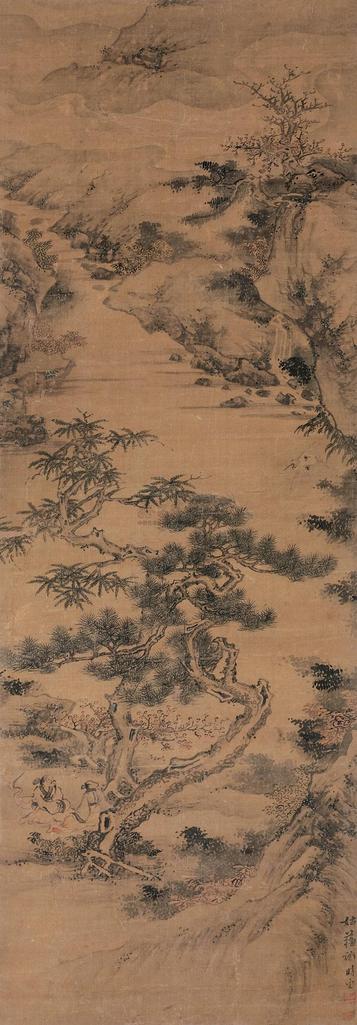 谢时臣 放鹤图 立轴