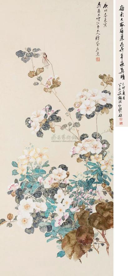 居巢 1850年作 花卉 立轴