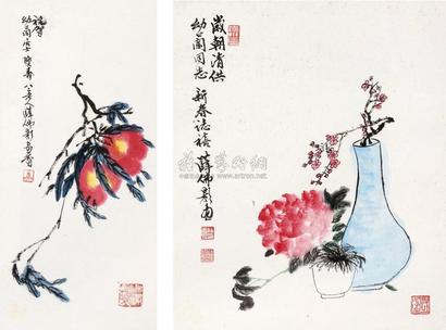 薛佛影 花卉 镜心