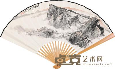 江可群 华岳雄风 成扇 18.5×51cm