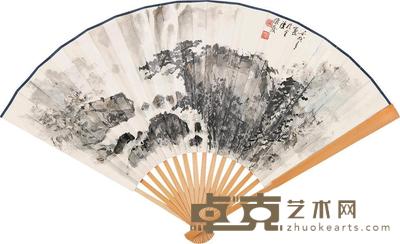 吴俊发 松瀑图 成扇 19.5×49cm