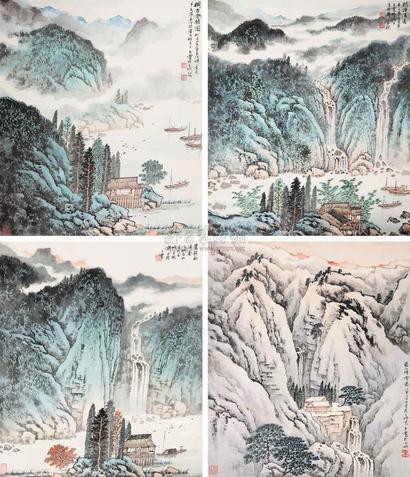 宋玉麟 四时风景图 镜心